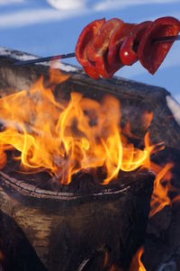 Close-up of bonfire