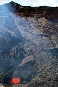 Aerial view of volcanic landscape