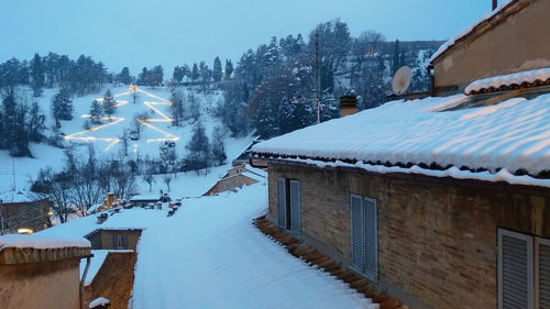 White christmas in the historic center of urbino, marche