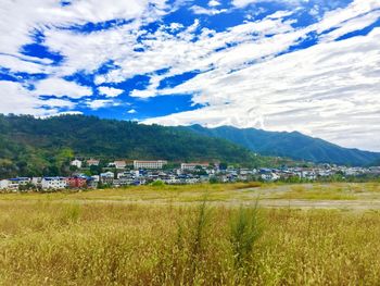 Scenic view of field against sky