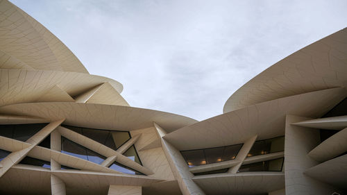 Low angle view of modern building against sky