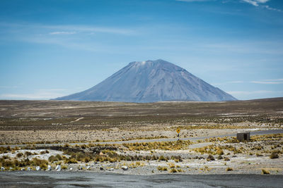 Scenic view of volcano against sky