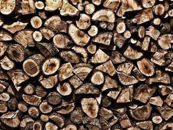 Full frame shot of logs