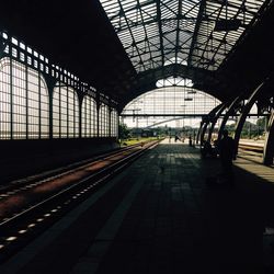 Empty railroad station platform