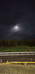 Scenic view of field against sky at night