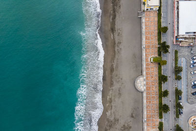 High angle view of beach