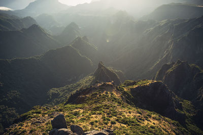 Scenic view of mountains against sky