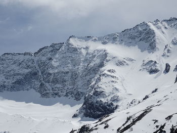 Snow covered mountains against sky