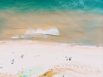 High angle view of people on beach