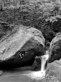 Close-up of water flowing through rocks