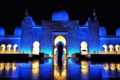 View of illuminated lit up at night