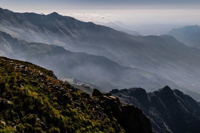 Scenic view of mountains against sky