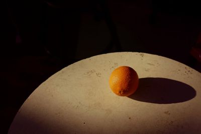 High angle view of orange fruit on table