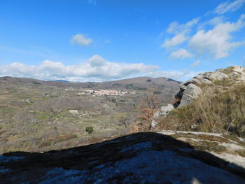 Scenic view of mountains against sky