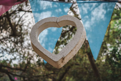 Close-up of heart shape on tree