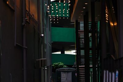 Low angle view of illuminated building