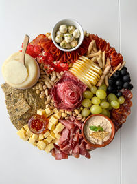 High angle view of food on table