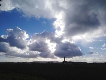 Scenic view of silhouette land against sky