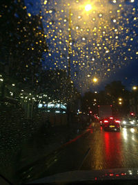 Cars moving on road at night