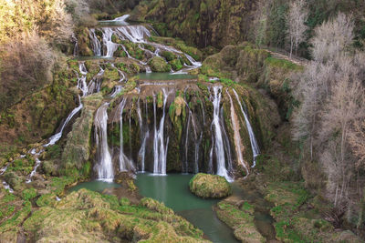 View of marmore's falls cascata delle marmore  umbria, italy, one of highest waterfall of europe 