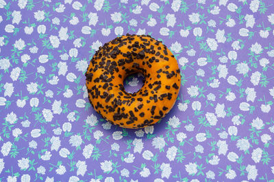 High angle view of orange on table