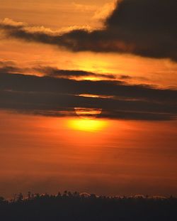 Scenic view of landscape against sky during sunset