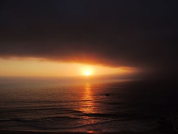 Scenic view of sea at sunset