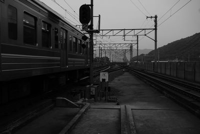 Train on railroad station