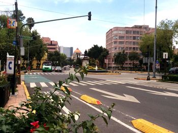 City street with buildings in background