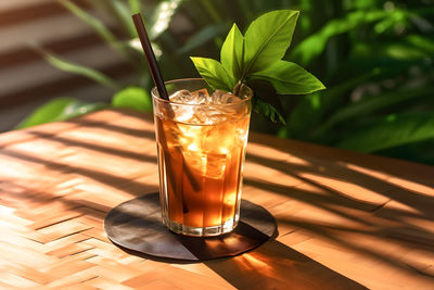 Close-up of drink on table