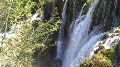 Scenic view of waterfall