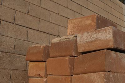 Close-up of bricks against wall