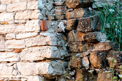 Close-up of stone wall