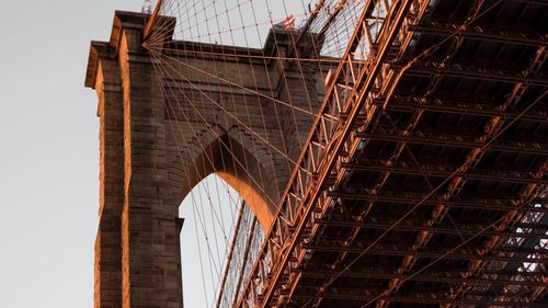 Low angle view of suspension bridge