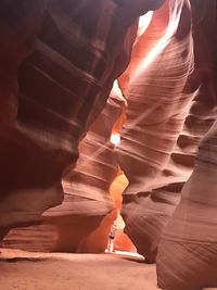 Panoramic view of illuminated canyon