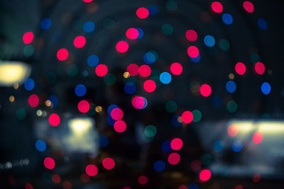 Defocused image of illuminated lights