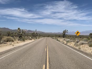 Empty road against sky