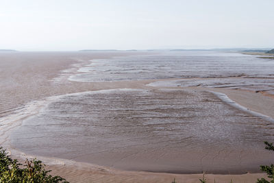 High angle view of beach against sky