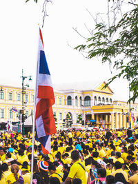 Group of people in front of building