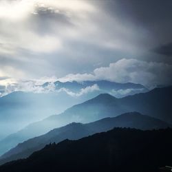 Scenic view of mountains against sky