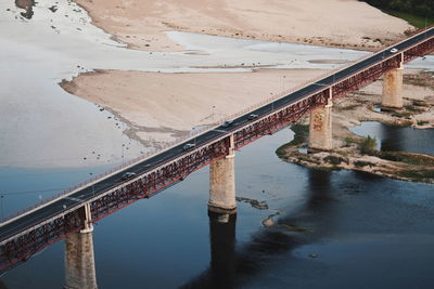 High angle view of bridge over river