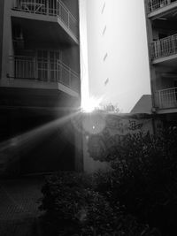 Sunlight streaming through window on building