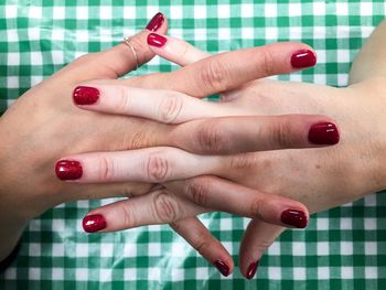 Close-up of woman hands