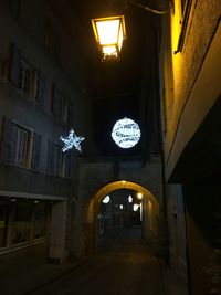 Interior of illuminated building