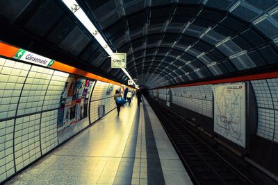 Underground railway station platform