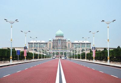 View of road against blue sky