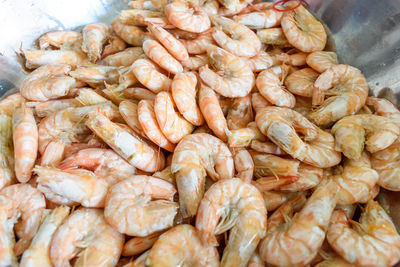 High angle view of carrots for sale in market