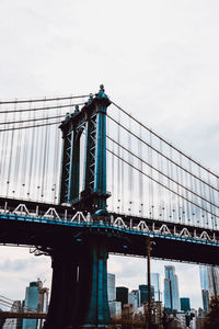 Low angle view of suspension bridge