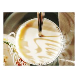 High angle view of coffee on table