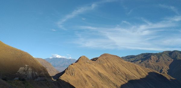 Panoramic view of mountains against sky